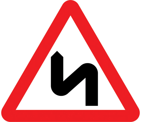 Double bend, first to the left