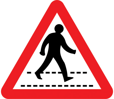 Pedestrians in road ahead