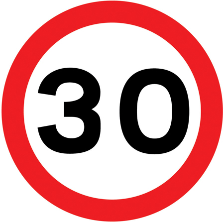 Maximum speed 30 mph